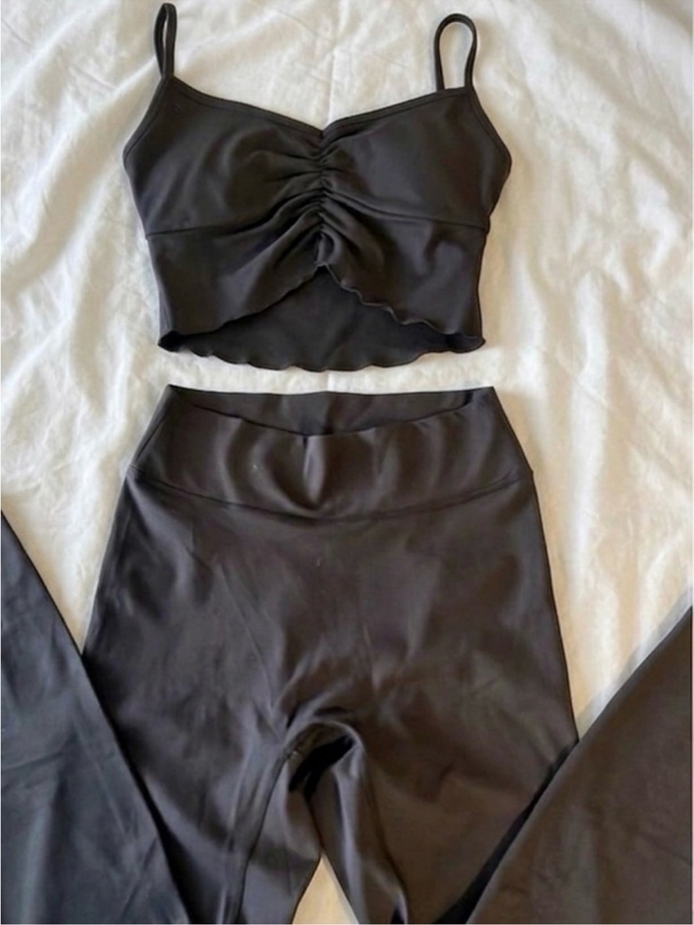 437 The Scrunch Bra and The Leisure Flare Pant in Black - Picture 3 of 3
